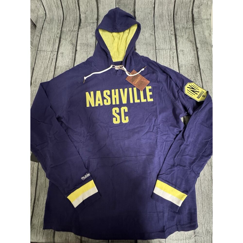 NWT Men’s Mitchell & Ness Nashville SC MLS Legendary Slub LS Hoodie XL